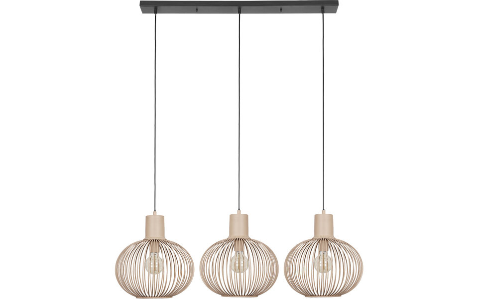 HLW LED Metalen LED Hanglamp Trion Alia - 3-lichts LED Lamp, Zandkleurig, Verstelbaar