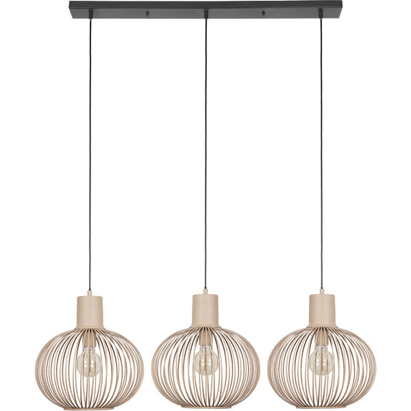 HLW LED Metalen LED Hanglamp Trion Alia - 3-lichts LED Lamp, Zandkleurig, Verstelbaar HLW LED Metalen LED Hanglamp Trion Alia - 3-lichts LED Lamp, Zandkleurig, Verstelbaar