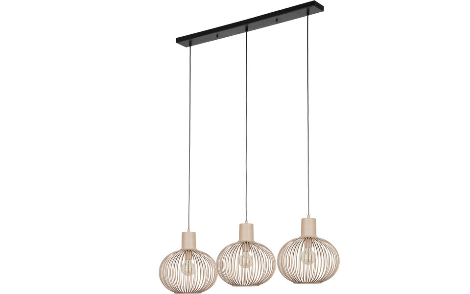 HLW LED Metalen LED Hanglamp Trion Alia - 3-lichts LED Lamp, Zandkleurig, Verstelbaar