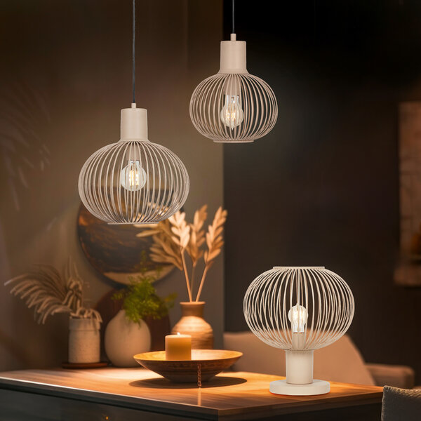 HLW LED Moderne Metalen LED Hanglamp Trion Alia - E27 Fitting, 33cm Rond, Zandkleur HLW LED Moderne Metalen LED Hanglamp Trion Alia - E27 Fitting, 33cm Rond, Zandkleur