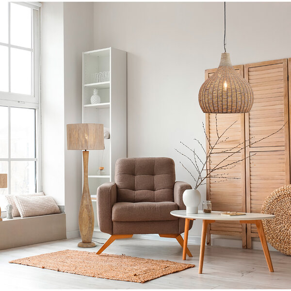 HLW LED LED Hanglamp Trion Jen - Boho Hangverlichting 54 cm Bruin - E27 LED lamp