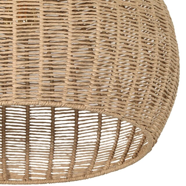 HLW LED LED Hanglamp Trion Jen - Stijlvolle ronde hanglamp met jute en E27 fitting