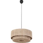 HLW LED LED Hanglamp Trion Alisa - Rond, 60 cm, Bruin Jute, E27 Fitting, Stijlvolle LED Lamp
