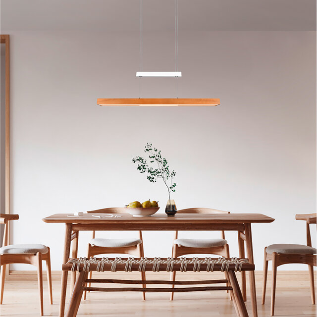 Witte metalen LED hanglamp met modern design en 45W vermogen, geschikt voor up and down verlichting