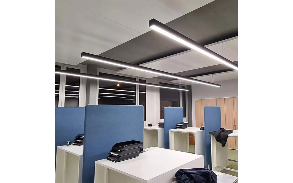 HLW LED Lineaire LED Hanglamp 40W - Zwarte & Witte LED Lamp met Daglicht Wit 6500K