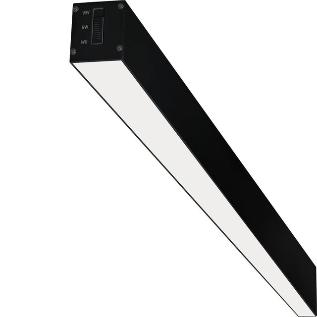 HLW LED Linear LED Pendant Lamp 40W - Black & White, Bright Daylight White 6500K LED Lamp