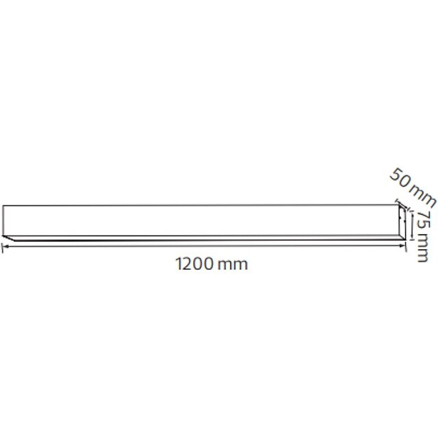 HLW LED Linear LED Pendant Lamp 40W - Black & White, Bright Daylight White 6500K LED Lamp