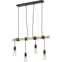 Black LED Pendant Lamp Trion Brido - 4-light, Matte Black, Aluminum