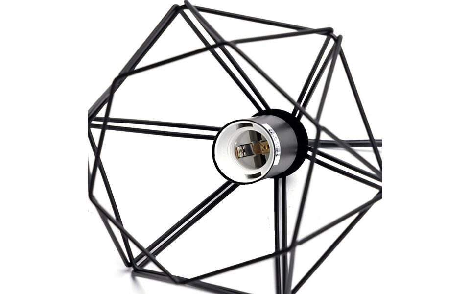 HLW LED LED Hanglamp Aigi Elsa - Klassieke Zwarte LED Hanglamp met E27 Fitting HLW LED LED Hanglamp Aigi Elsa - Klassieke Zwarte LED Hanglamp met E27 Fitting