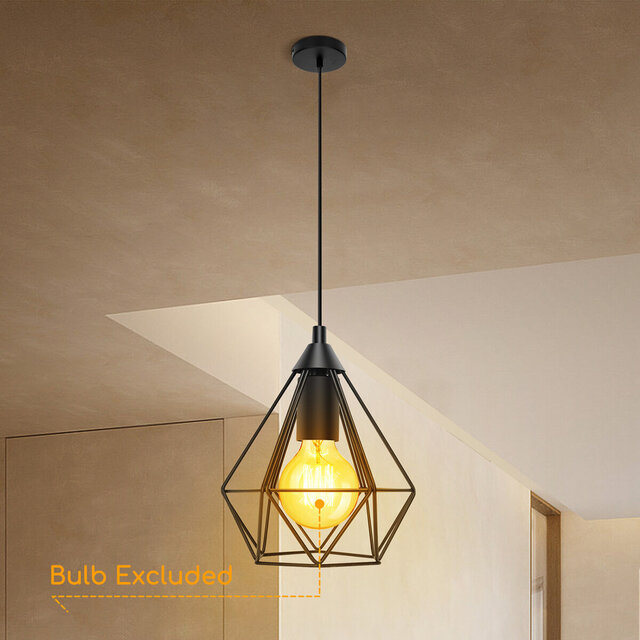 HLW LED LED Hanglamp Aigi Elsa - Klassieke Zwarte LED Hanglamp met E27 Fitting HLW LED LED Hanglamp Aigi Elsa - Klassieke Zwarte LED Hanglamp met E27 Fitting