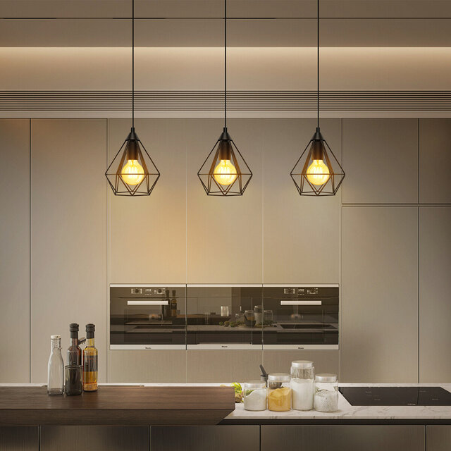 HLW LED LED Hanglamp Aigi Elsa - Klassieke Zwarte LED Hanglamp met E27 Fitting HLW LED LED Hanglamp Aigi Elsa - Klassieke Zwarte LED Hanglamp met E27 Fitting