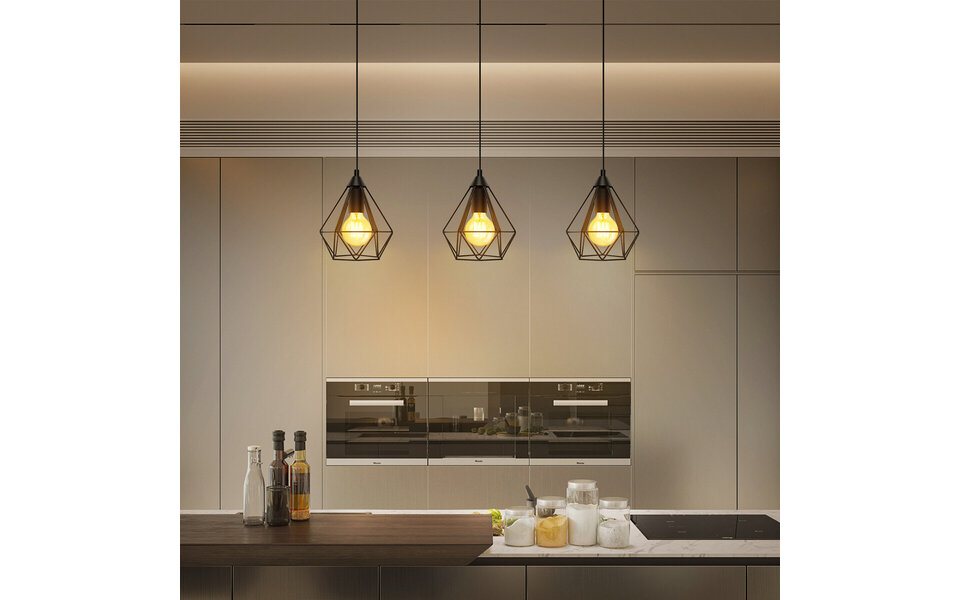 HLW LED LED Pendant Lamp Aigi Elsa - Classic Black LED Pendant Lamp with E27 Fitting