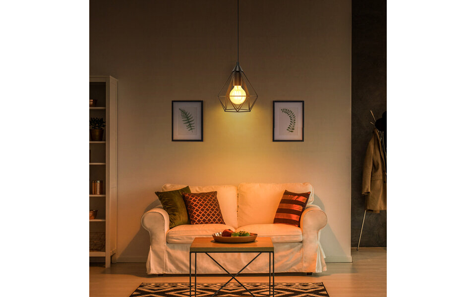 HLW LED LED Hanglamp Aigi Elsa - Klassieke Zwarte LED Hanglamp met E27 Fitting HLW LED LED Hanglamp Aigi Elsa - Klassieke Zwarte LED Hanglamp met E27 Fitting