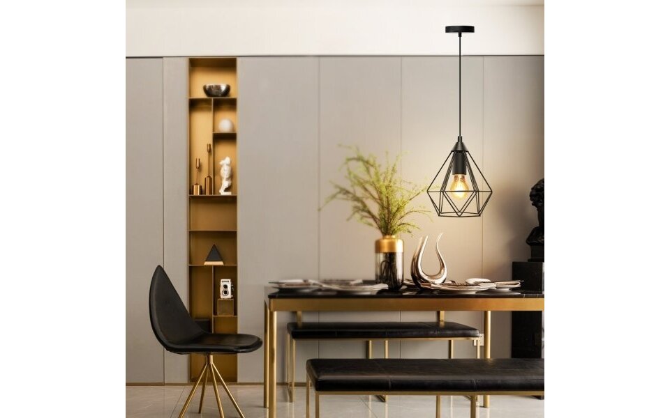 HLW LED LED Pendant Lamp Aigi Elsa - Classic Black LED Pendant Lamp with E27 Fitting