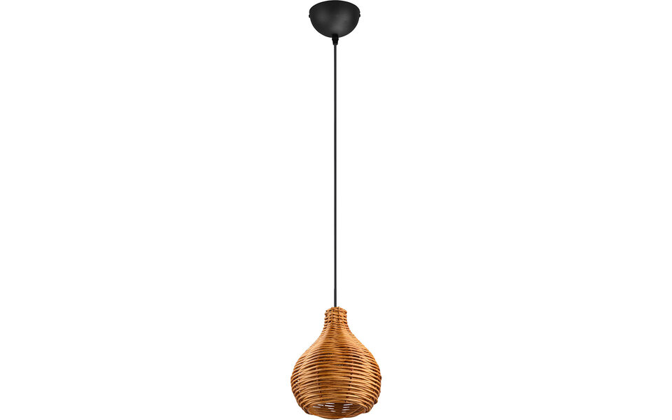 HLW LED LED Pendant Lamp Trion Trop - Rattan weave, brown fixture, E14 fitting, 1-light