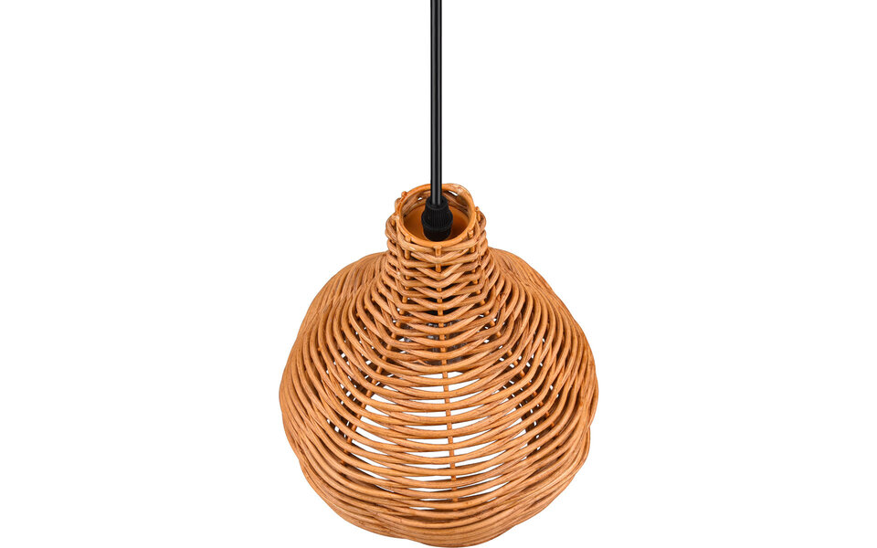 HLW LED LED Pendant Lamp Trion Trop - Rattan weave, brown fixture, E14 fitting, 1-light