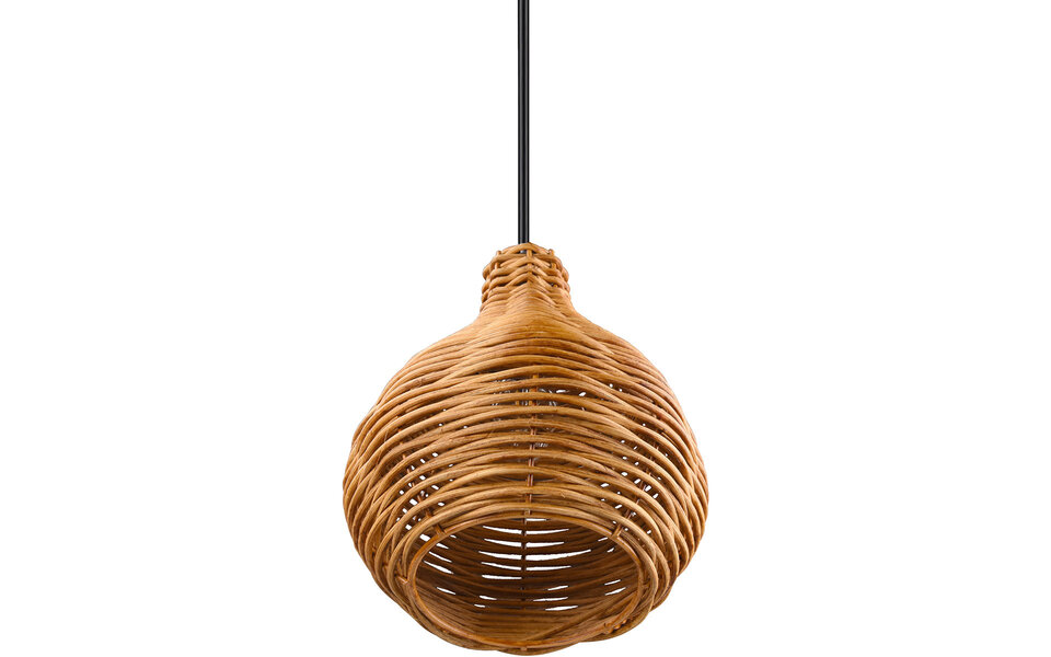 HLW LED LED Hanglamp Trion Trop - Rotan vlechtwerk, bruine armatuur, E14 fitting, 1-lichts