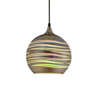 HLW LED LED Pendant Lamp with Glass 3D Round - Chrome Finish, Adjustable, E27