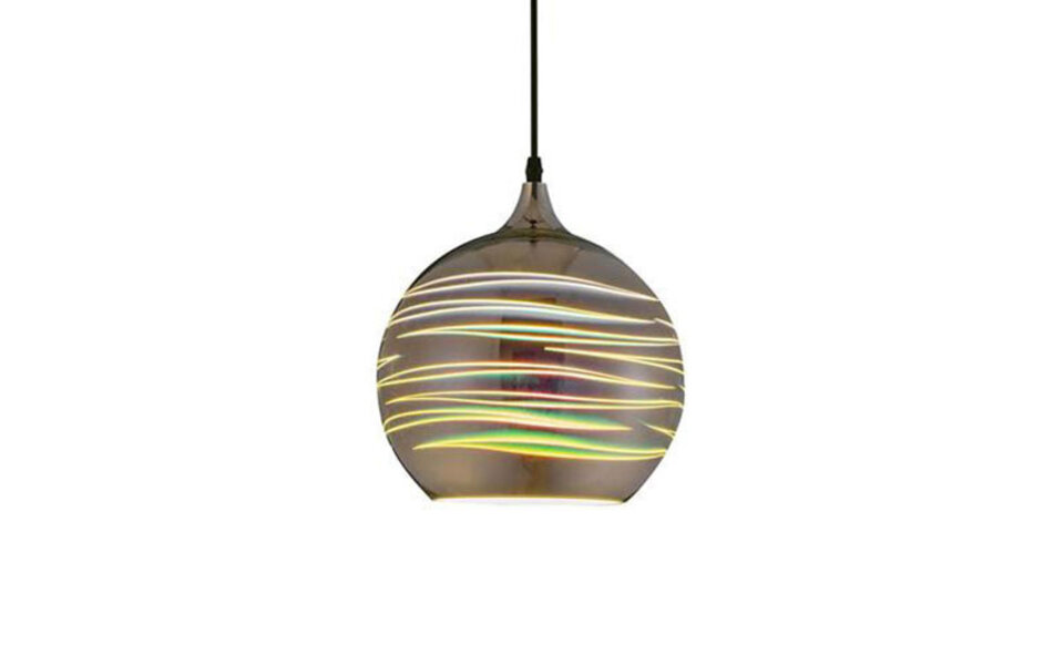 HLW LED LED Pendant Lamp with Glass 3D Round - Chrome Finish, Adjustable, E27 HLW LED LED Pendant Lamp with Glass 3D Round - Chrome Finish, Adjustable, E27