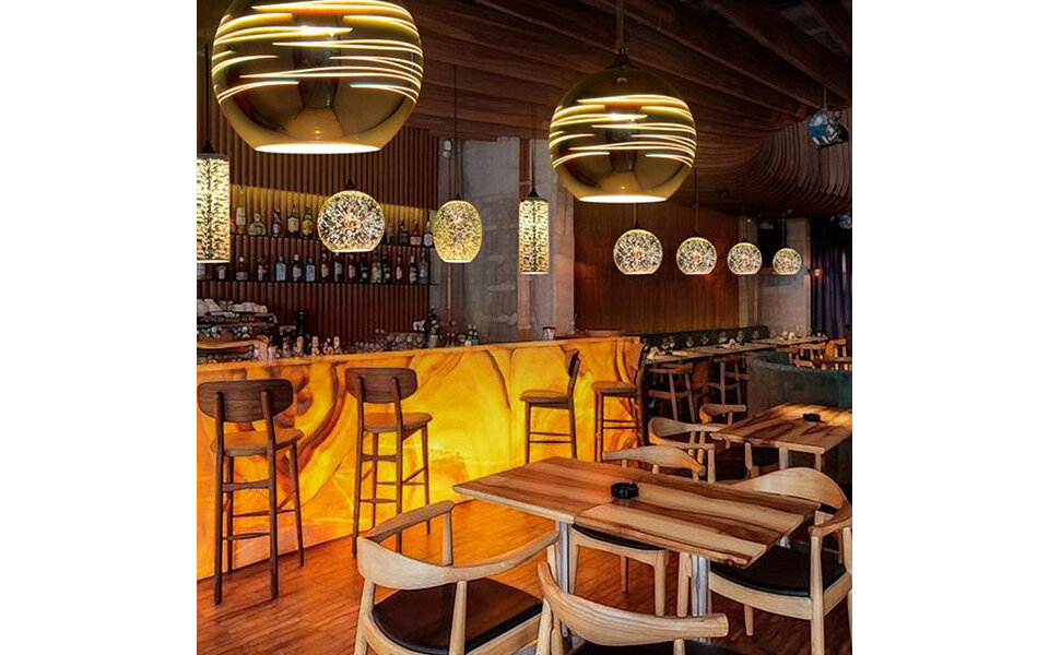 HLW LED LED Pendant Lamp with Glass 3D Round - Chrome Finish, Adjustable, E27 HLW LED LED Pendant Lamp with Glass 3D Round - Chrome Finish, Adjustable, E27