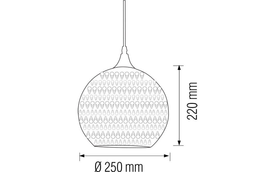 HLW LED LED Pendant Lamp 3D Quanta - Round Chrome Glass, Adjustable Height, E27