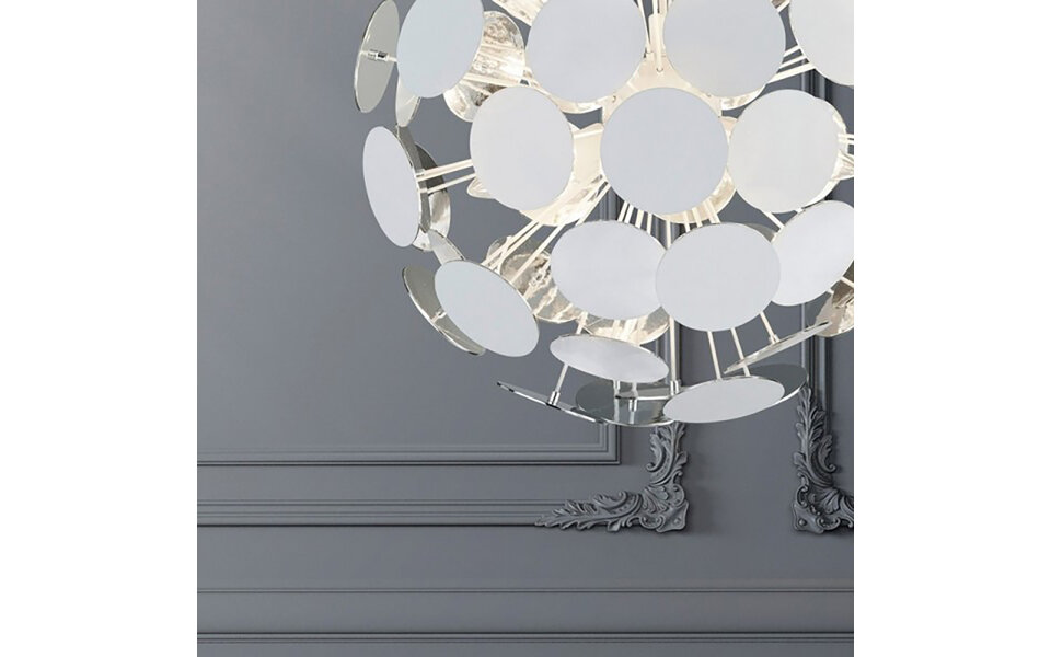 HLW LED LED Hanglamp Trion Discon - Mat Wit Aluminium, 6-lichts, E14 Fitting