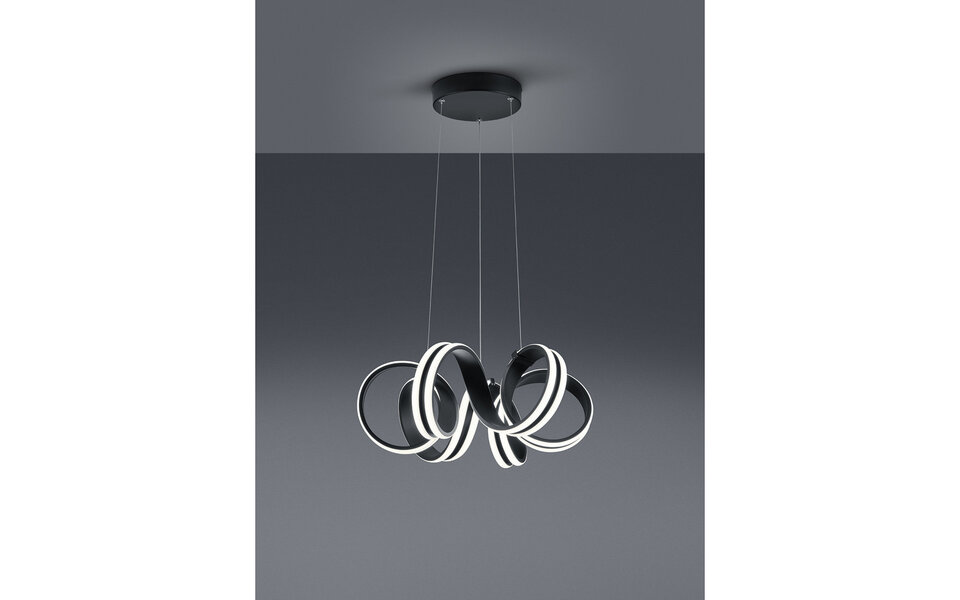 HLW LED Dimbare LED Hanglamp 38W - Mat Zwart Aluminium - Warm Wit 3000K - Rond HLW LED Dimbare LED Hanglamp 38W - Mat Zwart Aluminium - Warm Wit 3000K - Rond