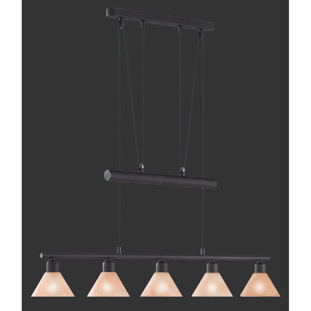 Moderne 5-lichts hanglamp van roestkleurig aluminium met LED-verlichting en 40W vermogen Moderne 5-lichts hanglamp van roestkleurig aluminium met LED-verlichting en 40W vermogen