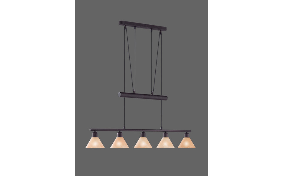 HLW LED LED Hanglamp Trion Stomun - 5-lichts Roestkleur Aluminium met E14 Fitting