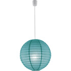 HLW LED LED Pendant Lamp Trion Ponton - Round Matte Turquoise Paper, E27 Fitting