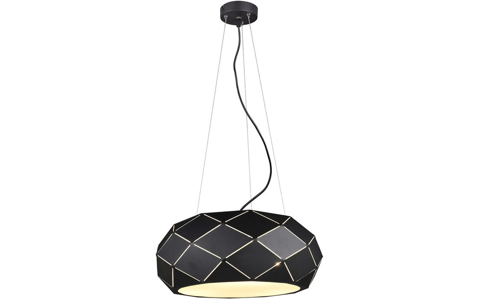 HLW LED Black LED Pendant Lamp Trion Zanda - 3-light E27 fitting, Matte Black Aluminum