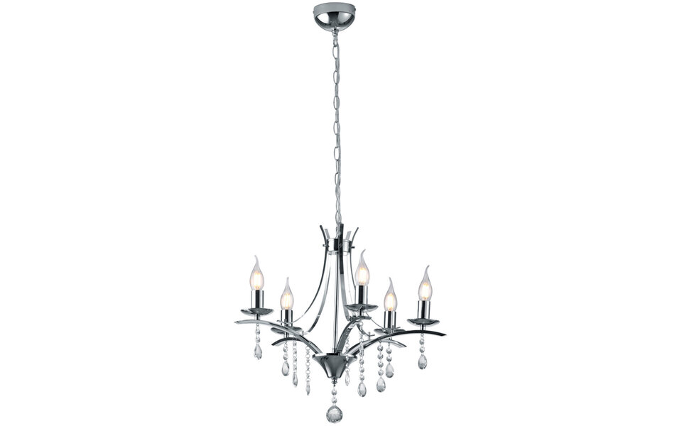 HLW LED LED Chandelier Trion Lacarno - 5-light Round Matte Chrome Aluminum HLW LED LED Chandelier Trion Lacarno - 5-light Round Matte Chrome Aluminum