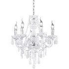 HLW LED LED Kroonluchter - Witte LED Hanglamp met 5 lichtpunten en E14 fitting, Mat Wit