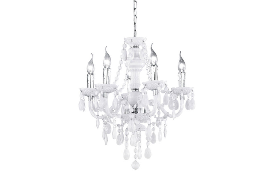 HLW LED LED Kroonluchter - Witte LED Hanglamp met 5 lichtpunten en E14 fitting, Mat Wit