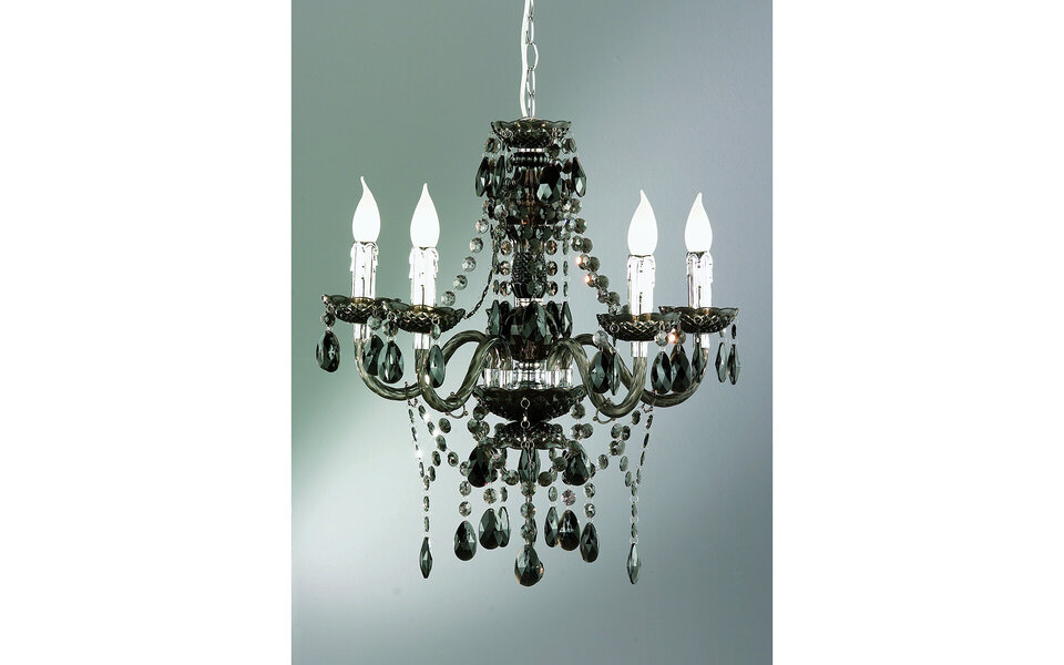 HLW LED LED Kroonluchter Trion Lucy - Zwarte LED Hanglamp met 5 E14 lichtpunten