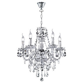 LED lamp Kroonluchter Trion Lucy - 5-lichts Mat Chroom