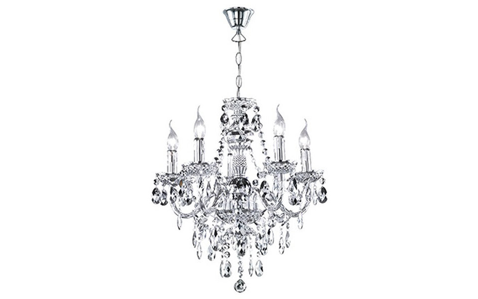 HLW LED LED lamp Chandelier Trion Lucy - 5-light E14 fitting in matte chrome