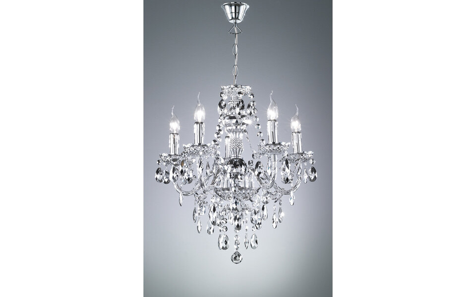 HLW LED LED lamp Kroonluchter Trion Lucy - 5-lichts E14 fitting in mat chroom