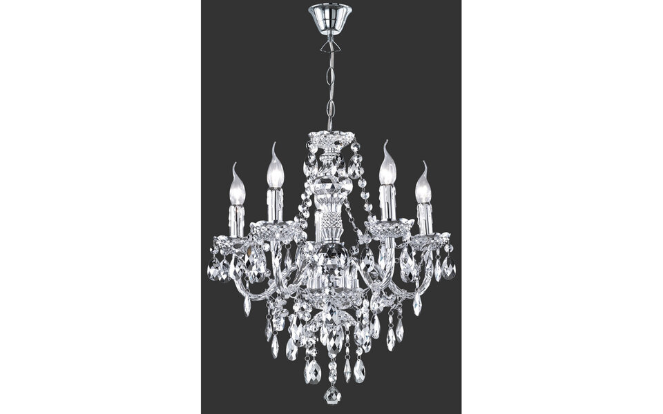 HLW LED LED lamp Chandelier Trion Lucy - 5-light E14 fitting in matte chrome