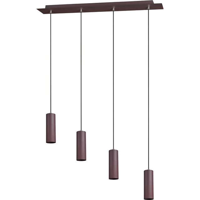 HLW LED LED Pendant Lamp Trion Mary - Rectangular 4-light LED lamp in rust color HLW LED LED Pendant Lamp Trion Mary - Rectangular 4-light LED lamp in rust color