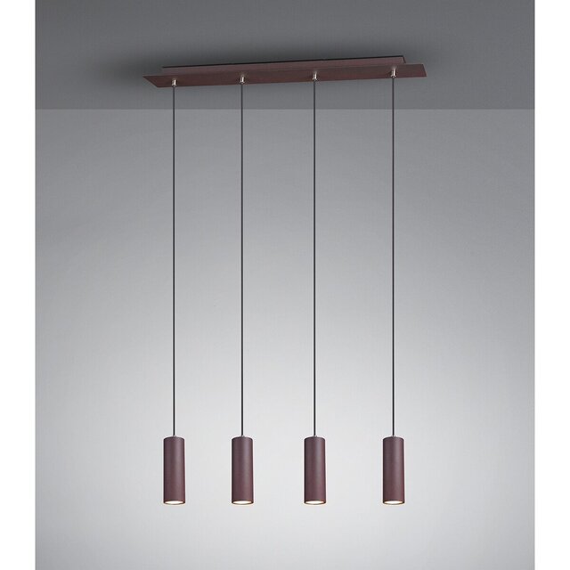 HLW LED LED Pendant Lamp Trion Mary - Rectangular 4-light LED lamp in rust color HLW LED LED Pendant Lamp Trion Mary - Rectangular 4-light LED lamp in rust color