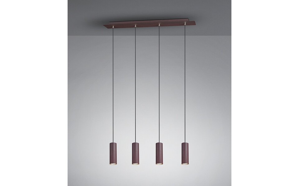 HLW LED LED Pendant Lamp Trion Mary - Rectangular 4-light LED lamp in rust color HLW LED LED Pendant Lamp Trion Mary - Rectangular 4-light LED lamp in rust color