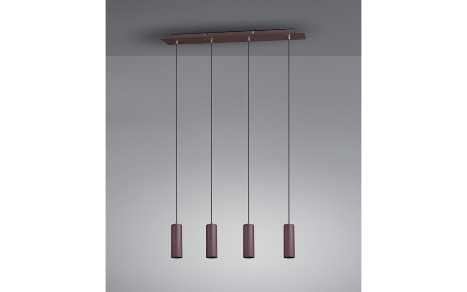 HLW LED LED Pendant Lamp Trion Mary - Rectangular 4-light LED lamp in rust color HLW LED LED Pendant Lamp Trion Mary - Rectangular 4-light LED lamp in rust color