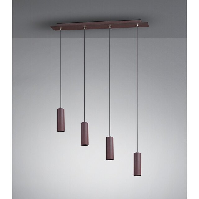 HLW LED LED Pendant Lamp Trion Mary - Rectangular 4-light LED lamp in rust color HLW LED LED Pendant Lamp Trion Mary - Rectangular 4-light LED lamp in rust color