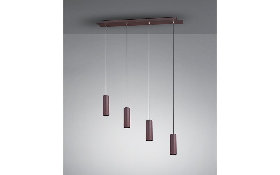 HLW LED LED Pendant Lamp Trion Mary - Rectangular 4-light LED lamp in rust color HLW LED LED Pendant Lamp Trion Mary - Rectangular 4-light LED lamp in rust color