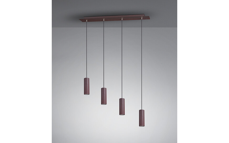 HLW LED LED Pendant Lamp Trion Mary - Rectangular 4-light LED lamp in rust color HLW LED LED Pendant Lamp Trion Mary - Rectangular 4-light LED lamp in rust color