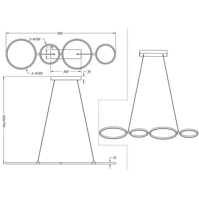 HLW LED LED Hanglamp Trion Rondy 37W - Dimbaar, Warm Wit 3000K, Mat Wit Aluminium