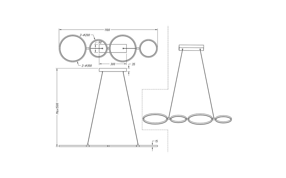 HLW LED LED Hanglamp Trion Rondy 37W - Dimbaar, Warm Wit 3000K, Mat Wit Aluminium