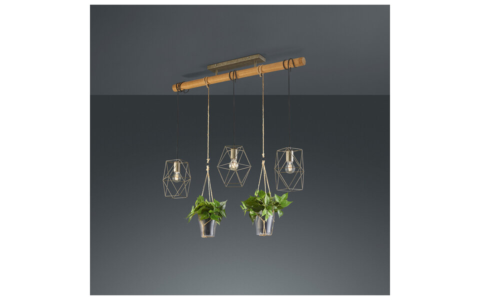 HLW LED LED Pendant Lamp Trion Plantan - 3-light E27 Fitting in Antique Nickel HLW LED LED Pendant Lamp Trion Plantan - 3-light E27 Fitting in Antique Nickel