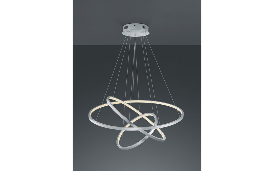 HLW LED LED Hanglamp WiZ 80W - Dimbaar, Smart & RGB LED Hanglamp in Mat Nikkel